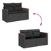 Set mobilier de grădină cu perne, 8 piese, negru, poliratan - WALTI WALTI