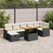 Set mobilier de grădină cu perne, 5 piese, negru, poliratan - WALTI WALTI