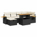 Set mobilier de grădină cu perne, 8 piese, negru, poliratan - WALTI WALTI