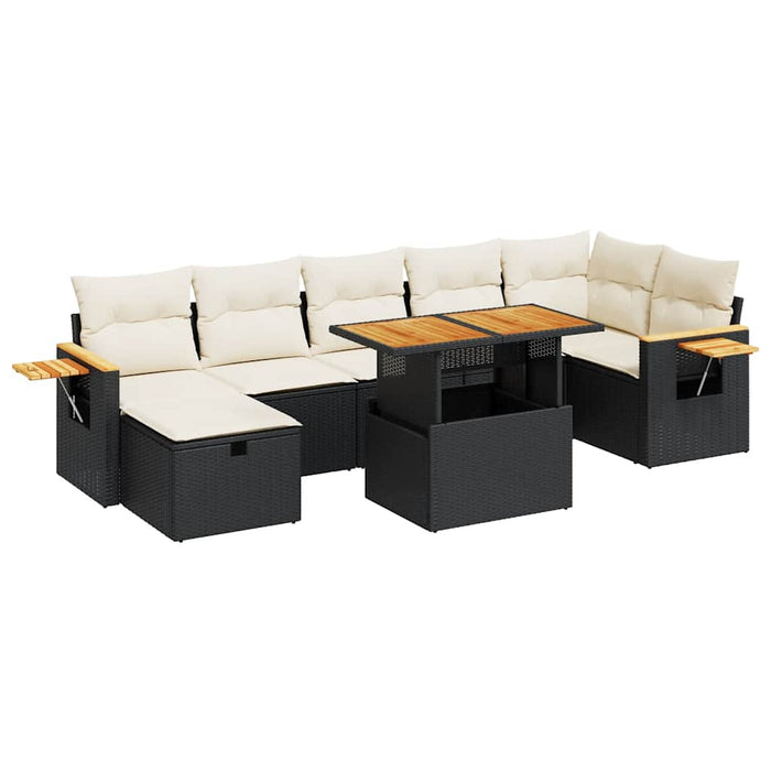 Set mobilier de grădină cu perne, 5 piese, negru, poliratan - WALTI WALTI