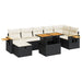 Set mobilier de grădină cu perne, 5 piese, negru, poliratan - WALTI WALTI