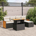 Set mobilier de grădină cu perne, 6 piese, negru, poliratan - WALTI WALTI