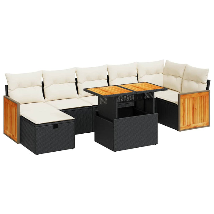 Set mobilier de grădină cu perne, 5 piese, negru, poliratan - WALTI WALTI