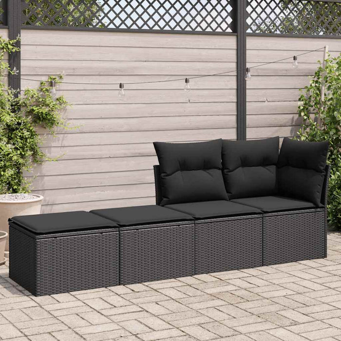 Set mobilier de grădină cu perne, 2 piese poliratan/lemn acacia - WALTI WALTI