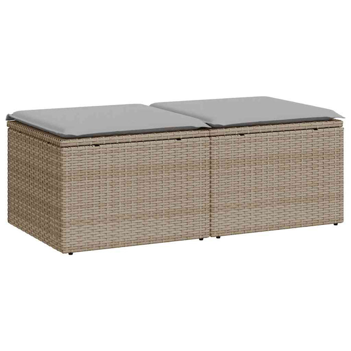 Set canapele grădină cu perne 2 piese bej poliratan/lemn acacia - WALTI WALTI