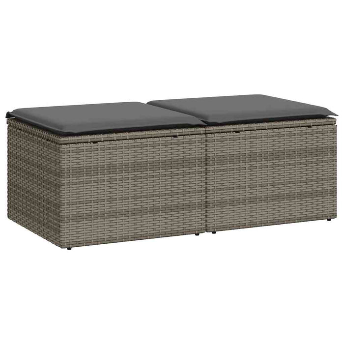 Set mobilier grădină cu perne 2 piese gri poliratan/lemn acacia - WALTI WALTI