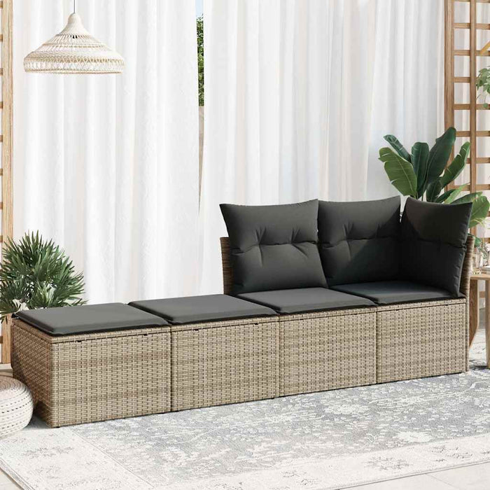 Set mobilier grădină cu perne 2 piese gri poliratan/lemn acacia - WALTI WALTI