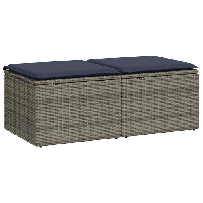 Set mobilier grădină cu perne 2 piese gri poliratan/lemn acacia - WALTI WALTI