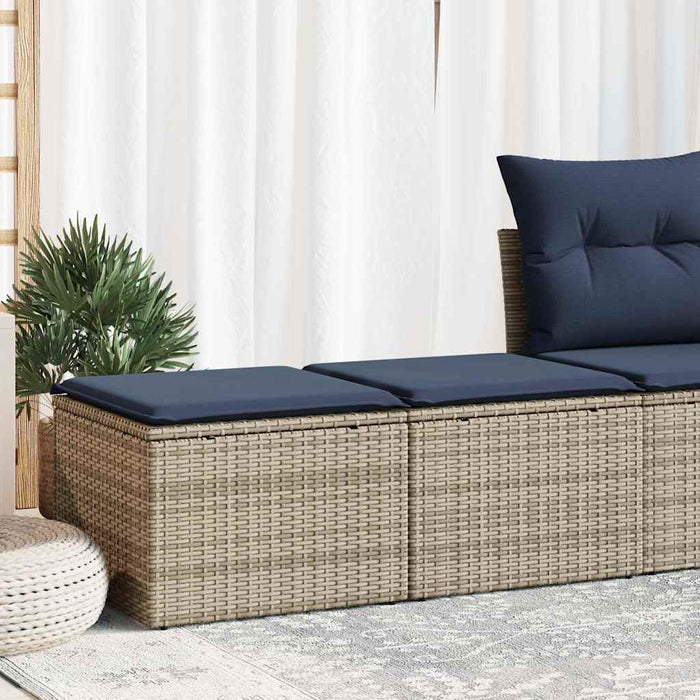 Set mobilier grădină cu perne 2 piese gri poliratan/lemn acacia - WALTI WALTI