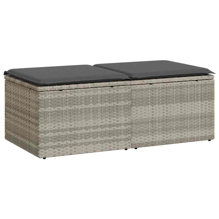 Set canapea de grădină cu perne, 2 piese, gri deschis poliratan - WALTI WALTI