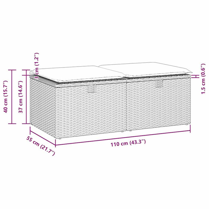 Set mobilier de grădină cu perne, 2 piese poliratan/lemn acacia - WALTI WALTI
