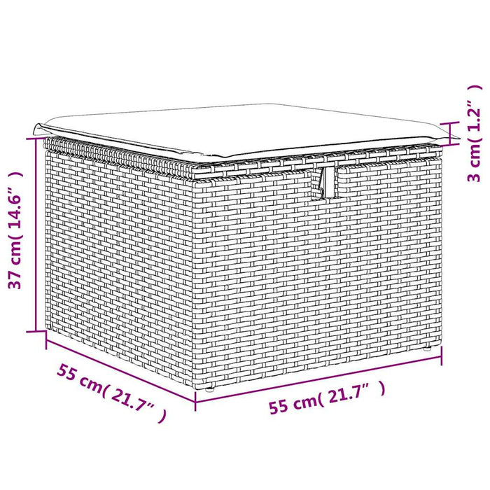 Set mobilier de grădină cu perne, 2 piese poliratan/lemn acacia - WALTI WALTI