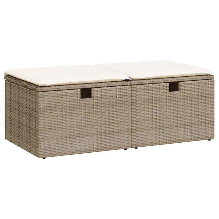 Set canapele grădină cu perne 2 piese bej poliratan/lemn acacia - WALTI WALTI