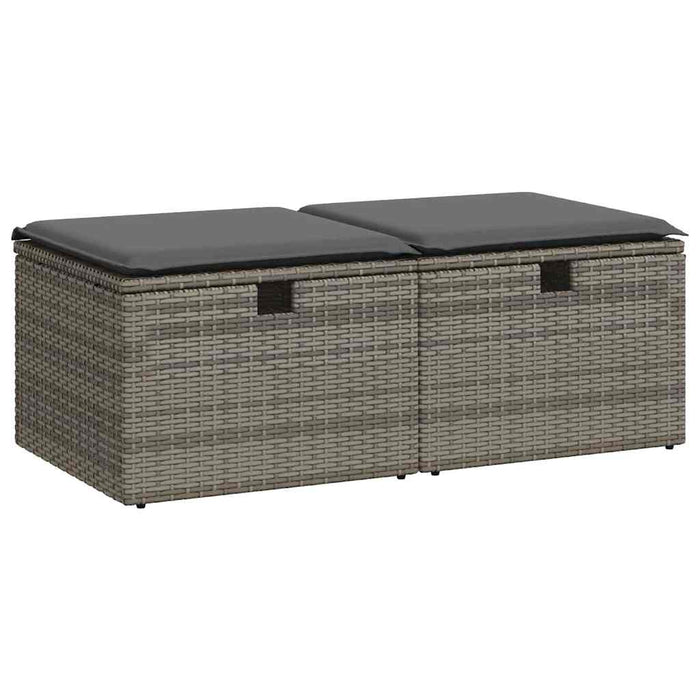 Set mobilier grădină cu perne 2 piese gri poliratan/lemn acacia - WALTI WALTI