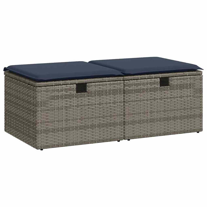 Set mobilier grădină cu perne 2 piese gri poliratan/lemn acacia - WALTI WALTI