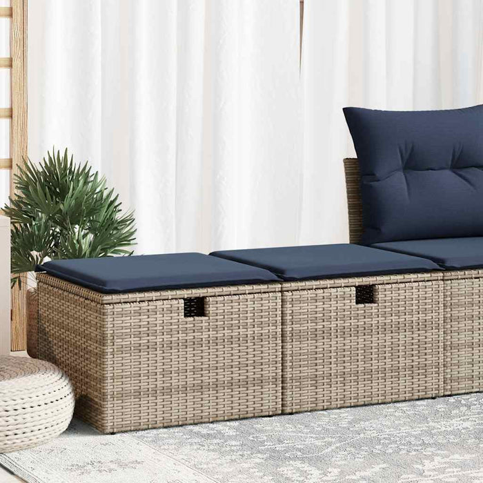 Set mobilier grădină cu perne 2 piese gri poliratan/lemn acacia - WALTI WALTI