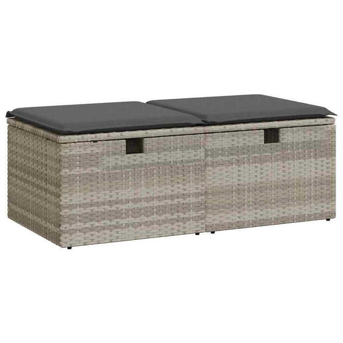 Set canapea de grădină cu perne, 2 piese, gri deschis poliratan - WALTI WALTI