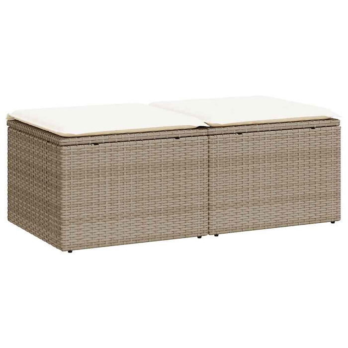 Set canapele grădină cu perne 2 piese bej poliratan/lemn acacia - WALTI WALTI