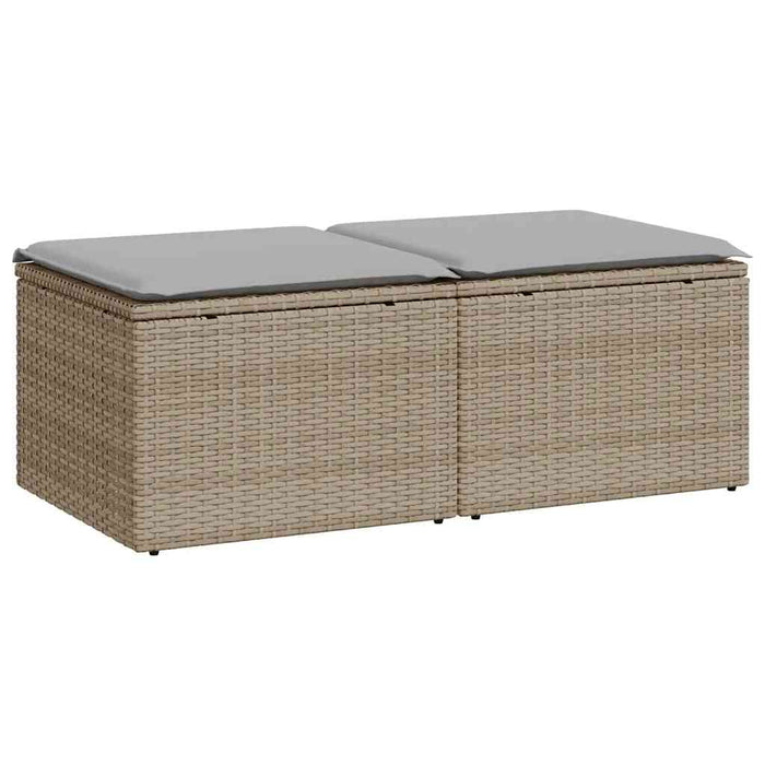 Set canapele grădină cu perne 2 piese bej poliratan/lemn acacia - WALTI WALTI