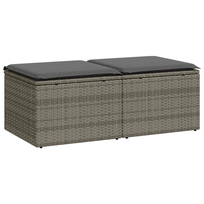 Set mobilier grădină cu perne 2 piese gri poliratan/lemn acacia - WALTI WALTI