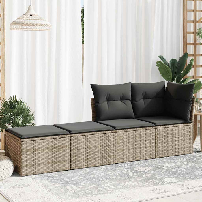 Set mobilier grădină cu perne 2 piese gri poliratan/lemn acacia - WALTI WALTI
