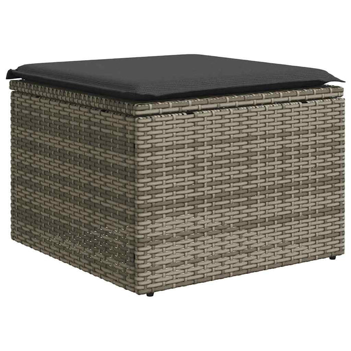Set mobilier grădină cu perne 2 piese gri poliratan/lemn acacia - WALTI WALTI