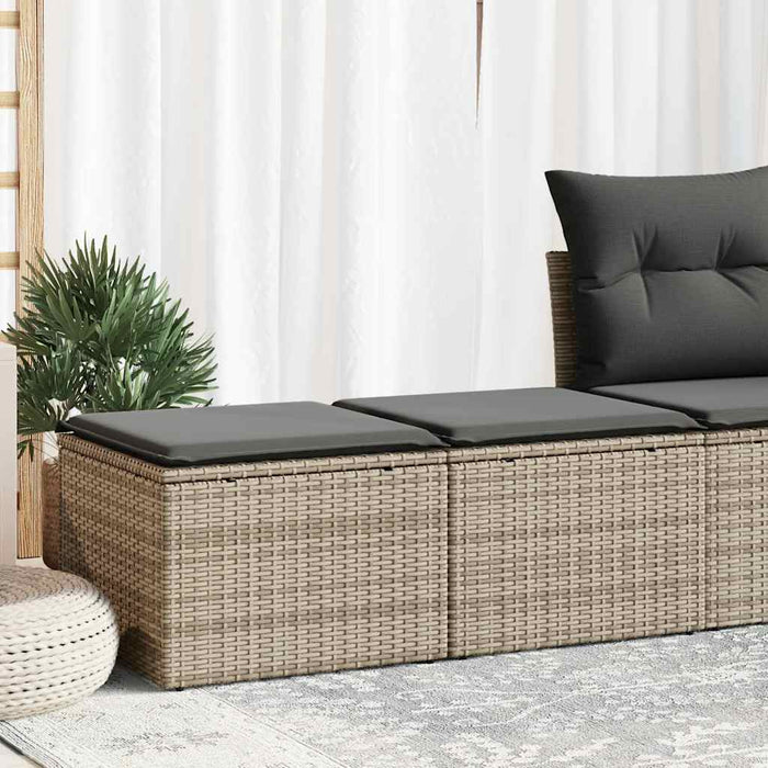 Set mobilier grădină cu perne 2 piese gri poliratan/lemn acacia - WALTI WALTI