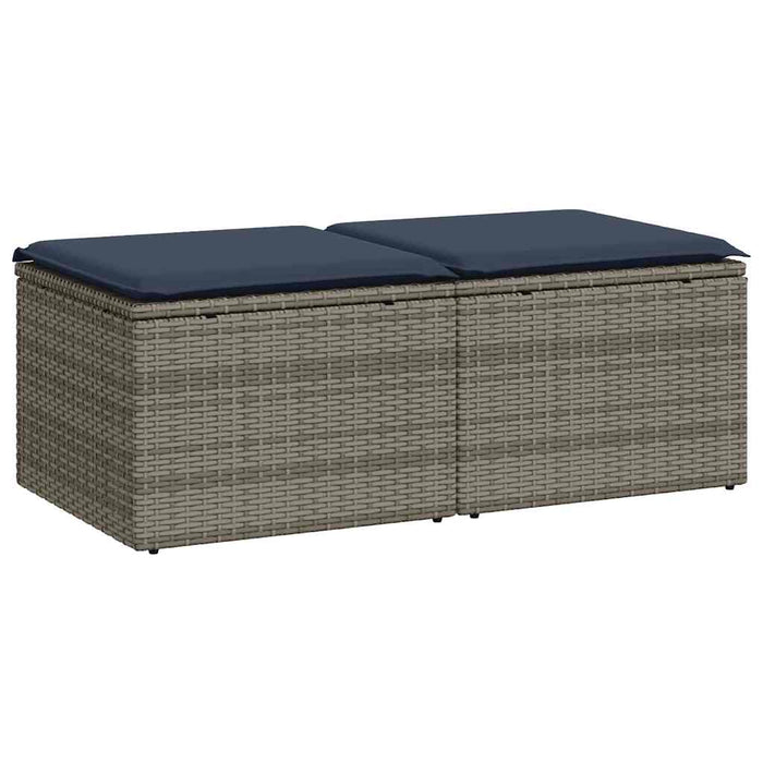 Set mobilier grădină cu perne 2 piese gri poliratan/lemn acacia - WALTI WALTI