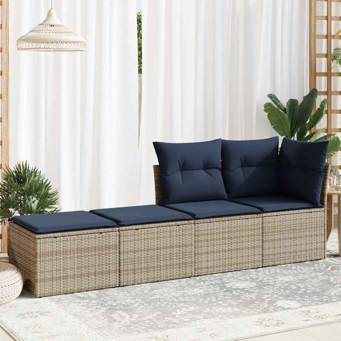 Set mobilier grădină cu perne 2 piese gri poliratan/lemn acacia - WALTI WALTI