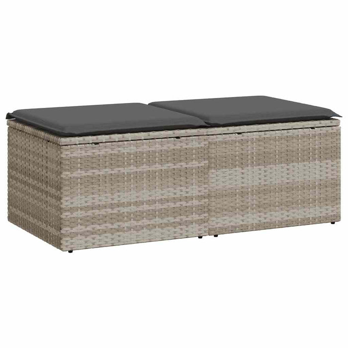 Set canapea de grădină cu perne, 2 piese, gri deschis poliratan - WALTI WALTI