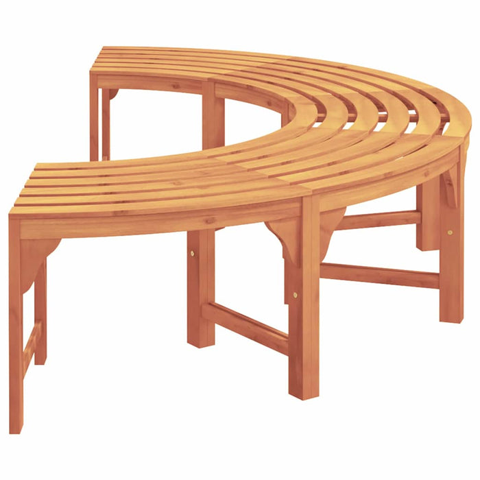 Bancă de exterior pentru copaci, semi-rotundă, 200 cm, din lemn masiv de eucalipt. - WALTI WALTI