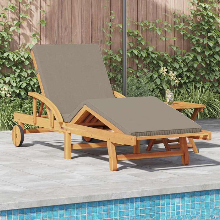 Șezlong cu pernă Gri taupe 200 x 67 x 84cm Lemn masiv de acacia - WALTI WALTI