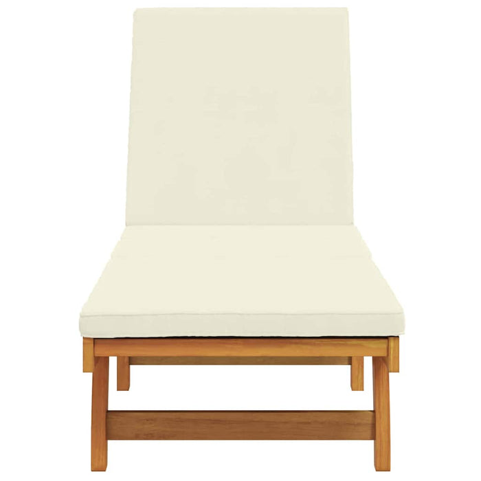 Șezlong Maro și Crem 199 x 63 x 85 cm Lemn Solid de Acacia WALTI
