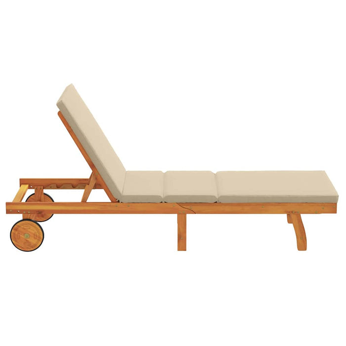 Șezlong cu pernă Maro 63 x 199 x 85cm Lemn masiv de acacia - WALTI WALTI