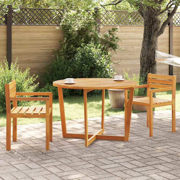 Masă de grădină rotundă Ø110x75 cm, lemn masiv de acacia WALTI