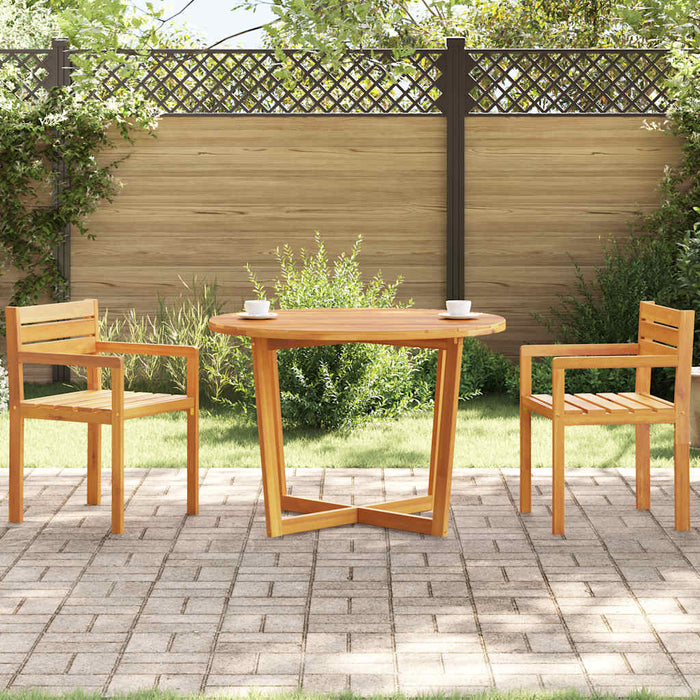Masă de grădină rotundă Ø110x75 cm, lemn masiv de acacia WALTI