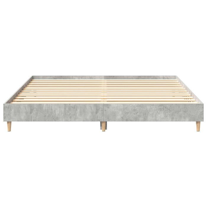 Cadru de pat fără saltea Gri beton 200x200 cm Lemn prelucrat - WALTI WALTI