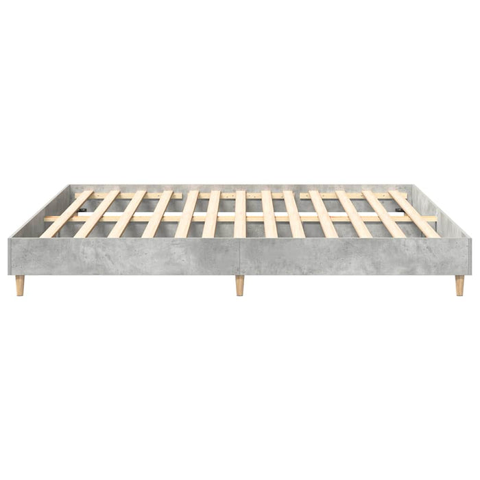 Cadru de pat fără saltea Gri beton 200x200 cm Lemn prelucrat - WALTI WALTI