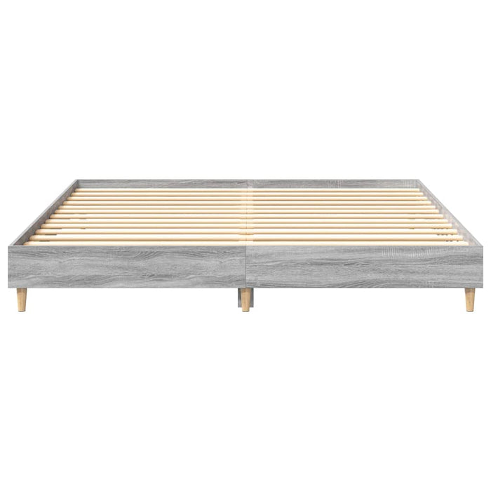 Cadru de pat fără saltea Gri Sonoma 200x200 cm lemn prelucrat - WALTI WALTI