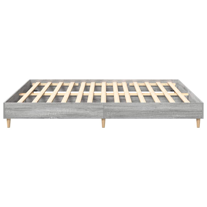 Cadru de pat fără saltea Gri Sonoma 200x200 cm lemn prelucrat - WALTI WALTI