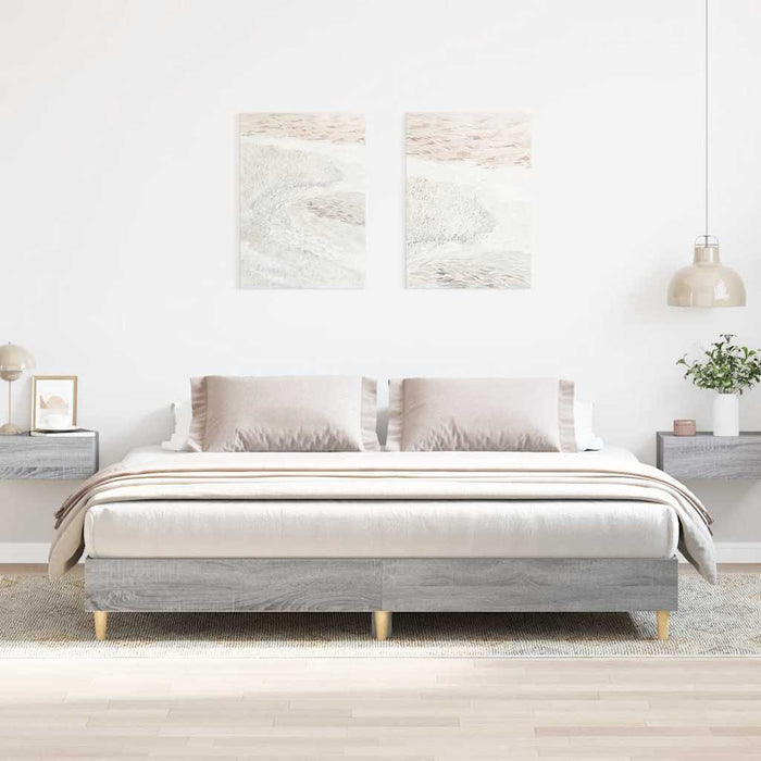 Cadru de pat fără saltea Gri Sonoma 200x200 cm lemn prelucrat - WALTI WALTI