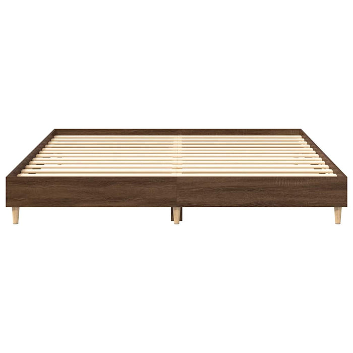 Cadru de pat fără saltea Stejar maro 200x200 cm Lemn prelucrat WALTI