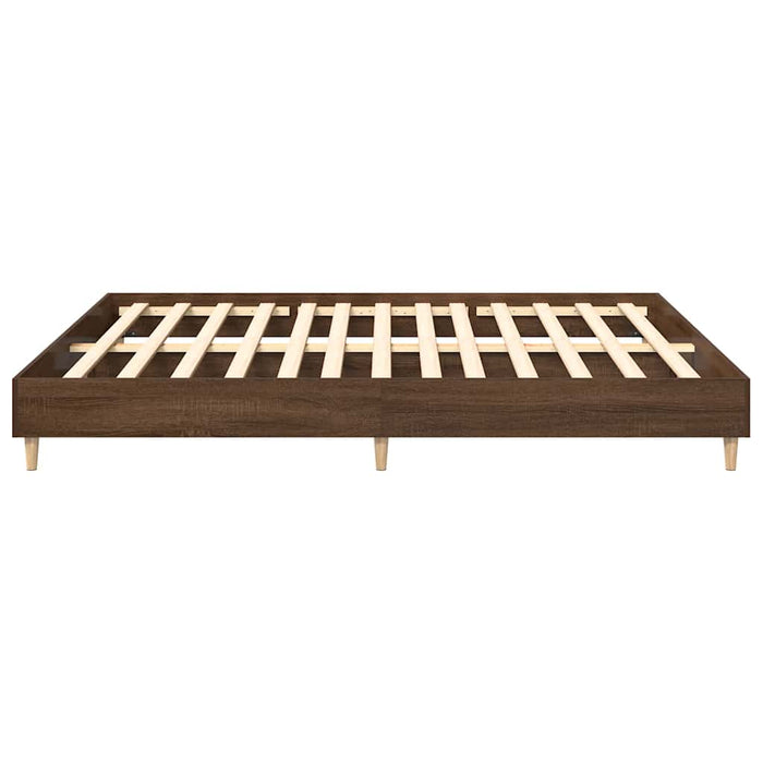 Cadru de pat fără saltea Stejar maro 200x200 cm Lemn prelucrat WALTI
