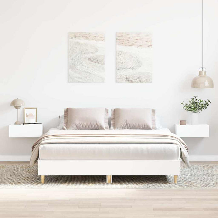 Cadru de pat fără saltea, alb, 150x200 cm, lemn prelucrat - WALTI WALTI