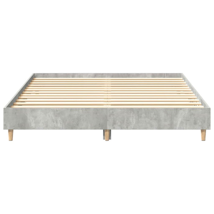 Cadru de pat fără saltea Gri beton 150x200 cm Lemn prelucrat - WALTI WALTI