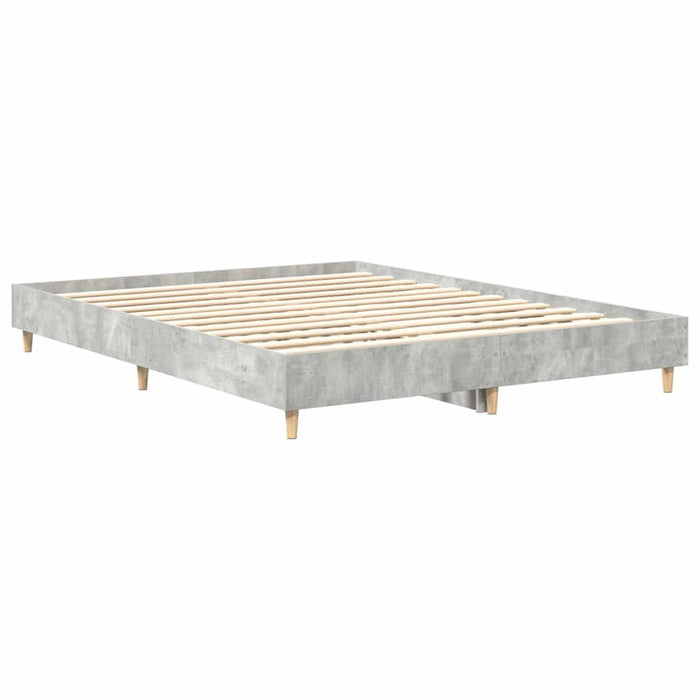 Cadru de pat fără saltea Gri beton 150x200 cm Lemn prelucrat - WALTI WALTI