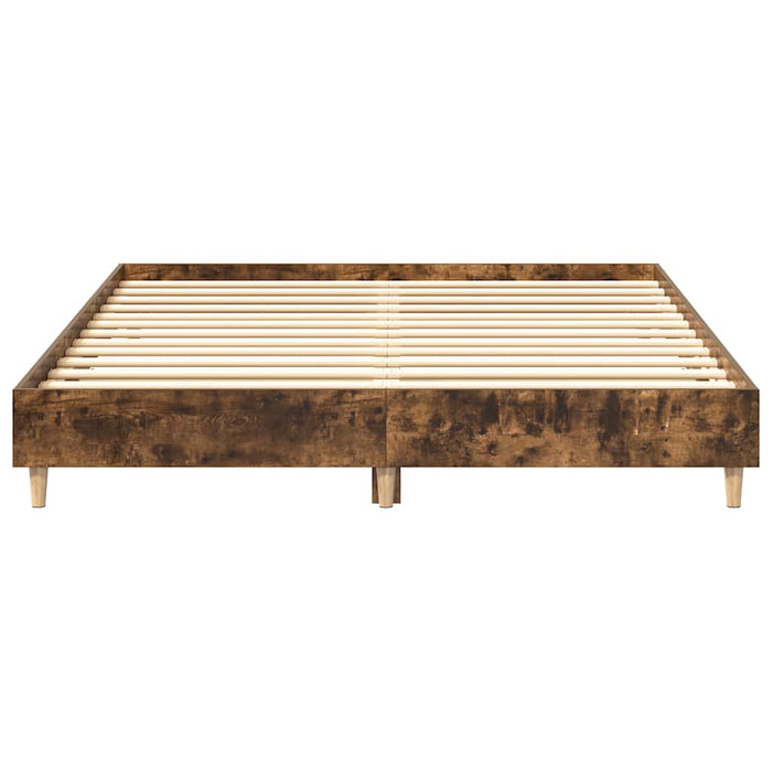 Cadru pat fără saltea Stejar afumat 150x200 cm Lemn prelucrat - WALTI WALTI