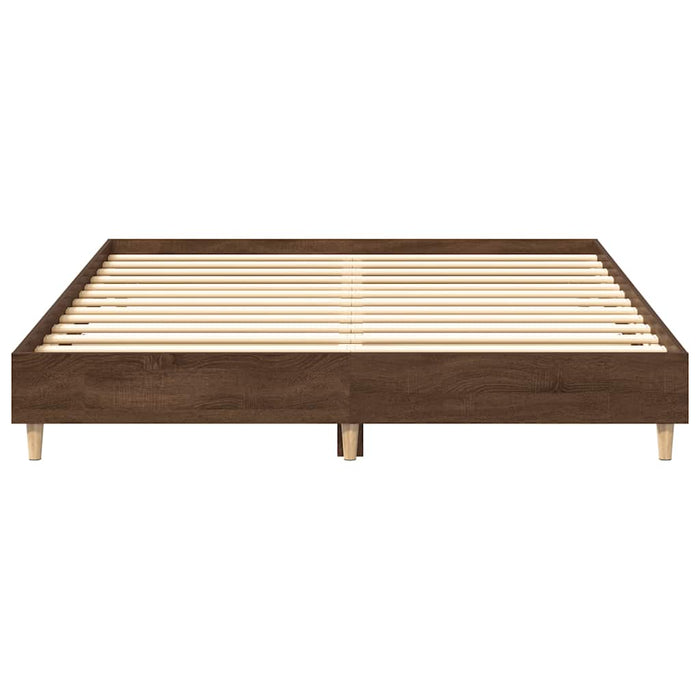 Cadru pat fără saltea Stejar maro 150x200 cm Lemn prelucrat - WALTI WALTI