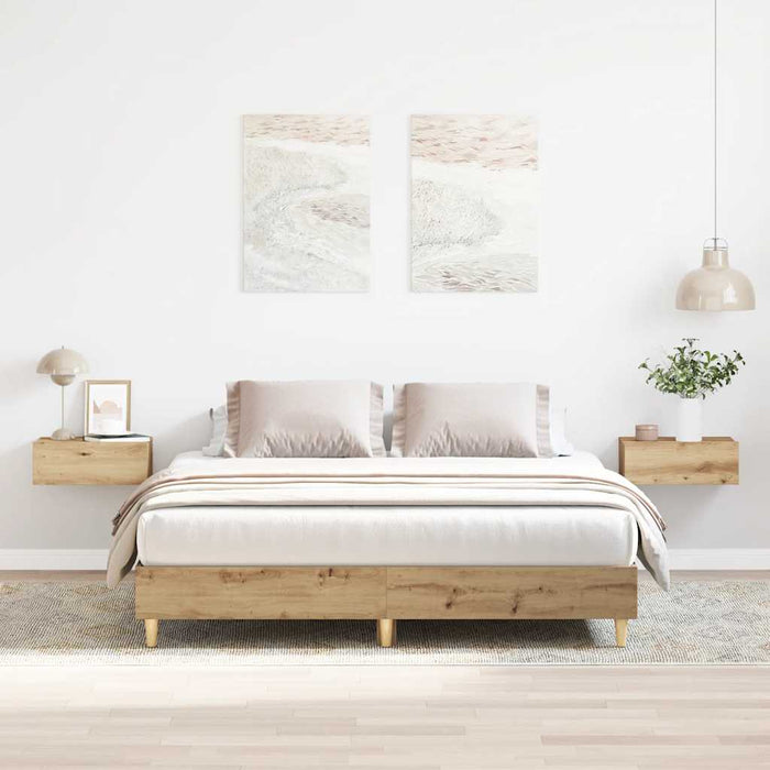 Cadru pat fără saltea Stejar Artisan 150x200 cm Lemn prelucrat - WALTI WALTI