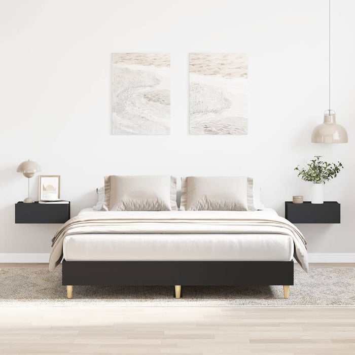 Cadru de pat fără saltea, negru, 140x200 cm, lemn prelucrat - WALTI WALTI